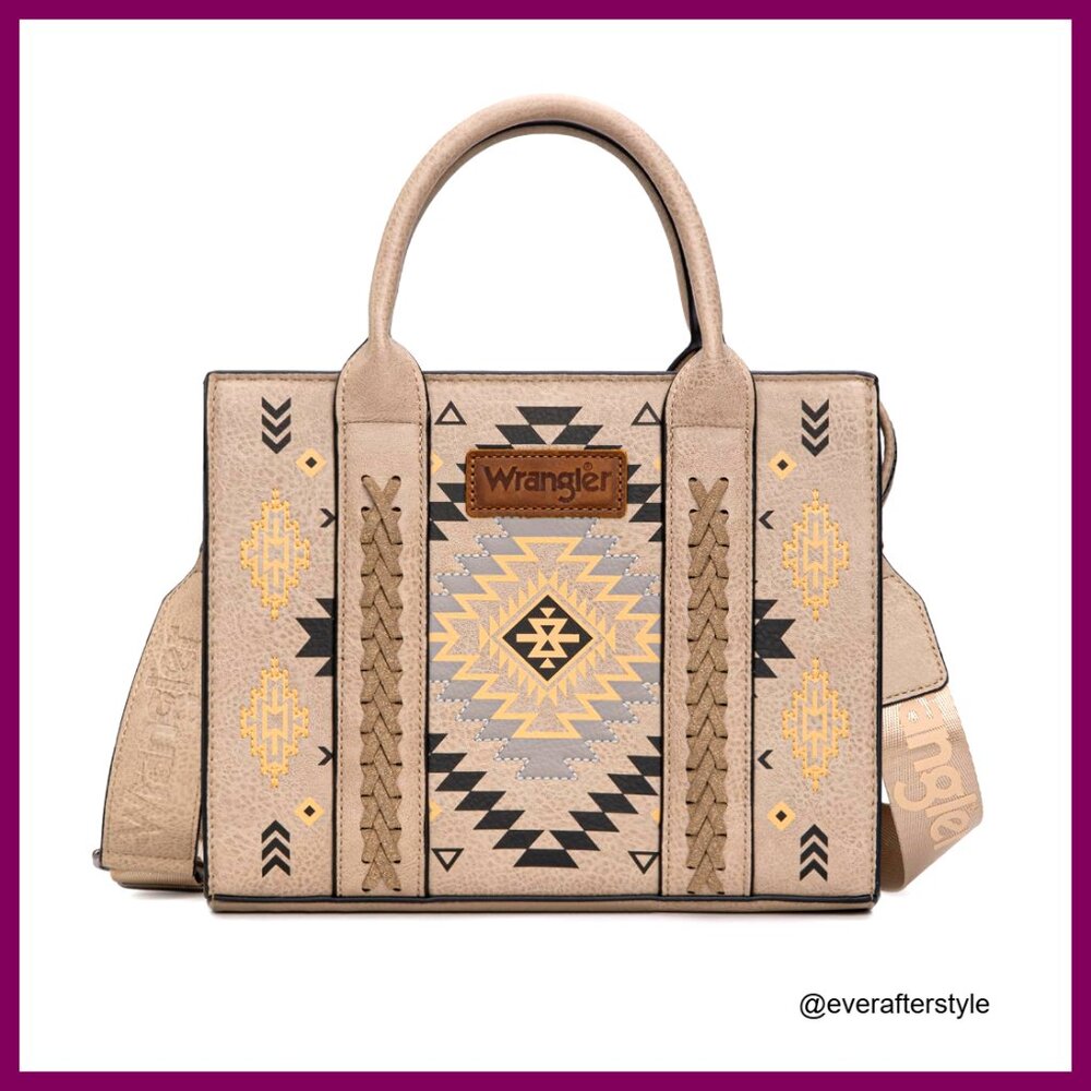 Aztec Print Tote Bag Western Boho Purse Structured Satchel Adjustable Strap